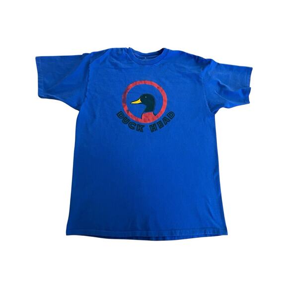 Vtg 90s Duck Head Duck Tail Double Sided XL Blue - Picture 1 of 8